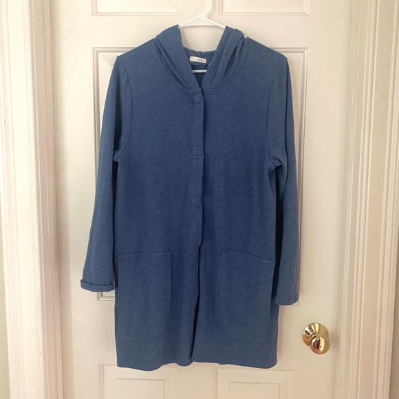 J.Jill Blue Button-Up Shacket Top - Picture 1 of 11